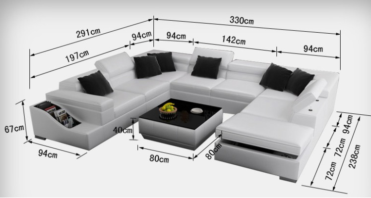Skórzana sofa sofa kanapa Żywy krajobraz Narożnikowa kanapa Narożnik Ustaw Design Modern U K5006