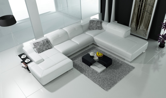Skórzana sofa sofa kanapa Żywy krajobraz Narożnikowa kanapa Narożnik Ustawić Design