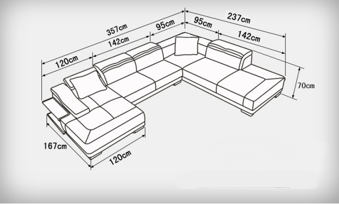 Skórzana sofa sofa kanapa Żywy krajobraz Narożnikowa kanapa Narożnik Ustawić Design