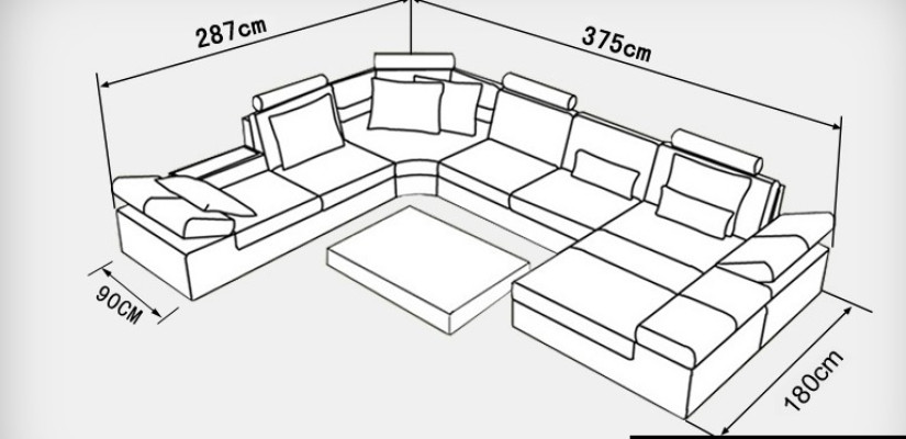 Skórzana sofa sofa kanapa Żywy krajobraz Narożnikowa kanapa Ustaw Design Modern Sofa K5014