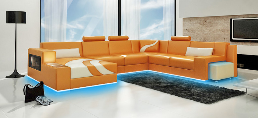 Żywy krajobraz Couch Podkładka Narożnik Ustawić Designerska Sofa Skórzana Duża Sofa Nowość V015A