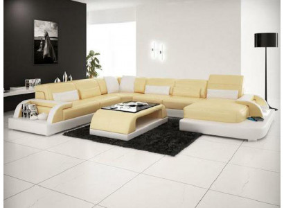 Żywy krajobraz Couch Podkładka Narożnik Ustawić Designerska Sofa Skórzana Duża Sofa Kanapy