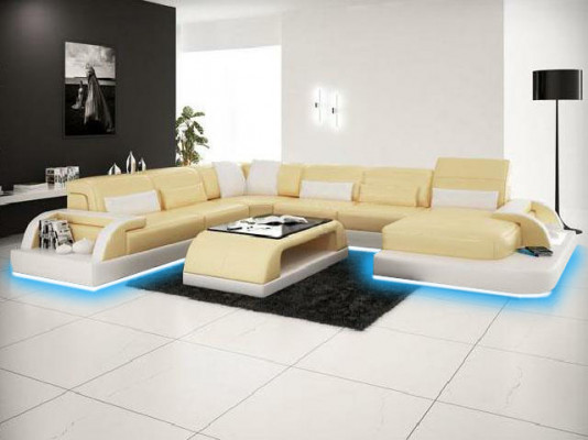 Żywy krajobraz Couch Podkładka Narożnik Ustawić Designerska Sofa Skórzana Duża Sofa Kanapy