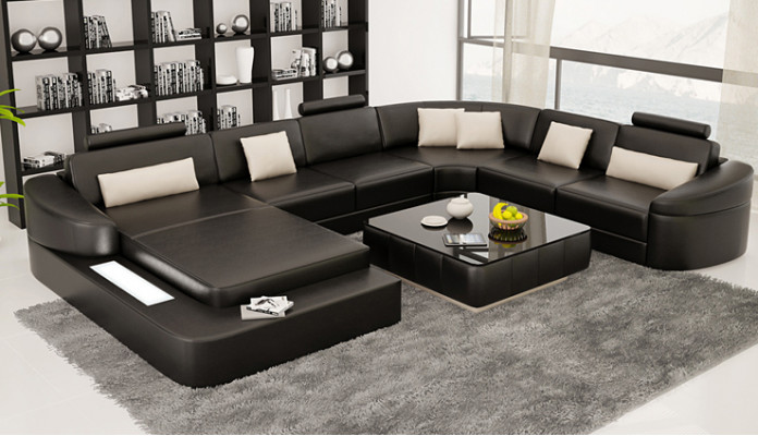 Żywy krajobraz Couch Podkładka Narożnik Ustawić Designerska Sofa Skórzana Duża Sofa Kielich