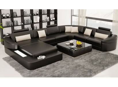 Żywy krajobraz Couch Podkładka Narożnik Ustawić Designerska Sofa Skórzana Duża Sofa Kielich