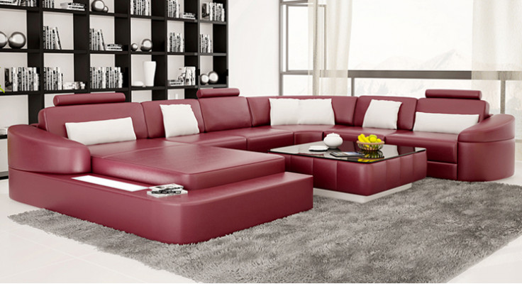 Żywy krajobraz Couch Podkładka Narożnik Ustawić Designerska Sofa Skórzana Duża Sofa Kielich