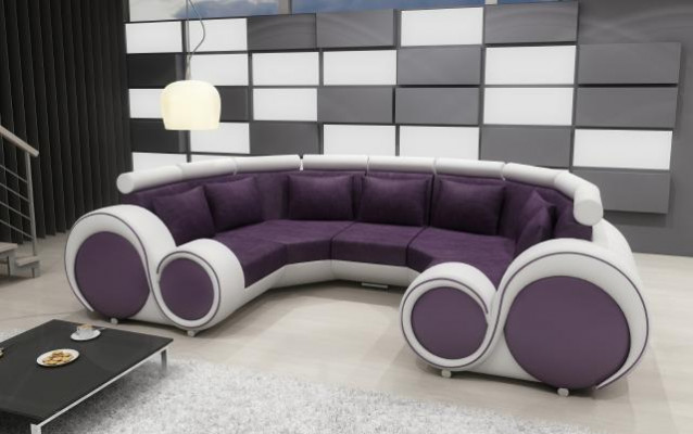 Narożnikowa kanapa Żywy krajobraz U Forma Włókienniczy Big XXL Narożnikowa kanapa Materiał Włókienniczy Sofa Kanapa Nowa