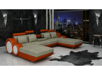 Sofa tekstylna Kształt U Kanapa Narożnikowa kanapa Designerska sofa Ustawić 2 leżaki Sofa materiałowa Berlin
