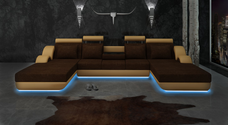 Sofa tekstylna Kształt U Kanapa Narożnikowa kanapa Designerska sofa Ustawić 2 leżaki Sofa materiałowa Berlin