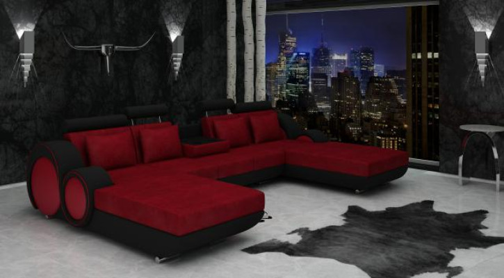 Sofa tekstylna Kształt U Kanapa Narożnikowa kanapa Designerska sofa Ustawić 2 leżaki Sofa materiałowa Berlin