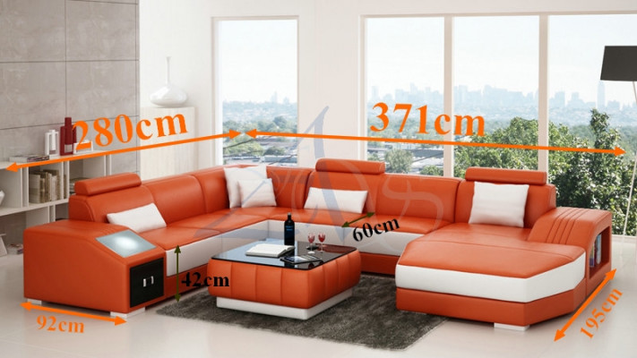 Żywy krajobraz Narożnikowa kanapa Skórzana sofa Sofa Kanapa Podkładka Siedziba Narożnik Ustawić Nowość