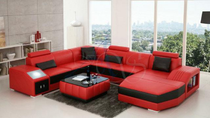 Żywy krajobraz Narożnikowa kanapa Skórzana sofa Sofa Kanapa Podkładka Siedziba Narożnik Ustawić Nowość