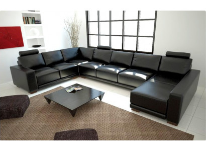 Skórzana sofa kanapa Żywy krajobraz Narożnik kanapa Narożnik Ustaw Design Nowoczesna Sofa z USB
