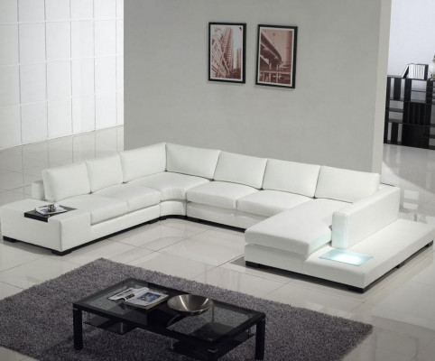 Skórzana sofa kanapa Żywy krajobraz Narożnik kanapa Narożnik Ustaw Design Nowoczesna Sofa z USB