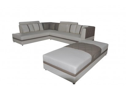 Narożnik Sofa z USB Żywy krajobraz Skóra Narożnik Couchen Podkładka Siedziba Ustawić A1128