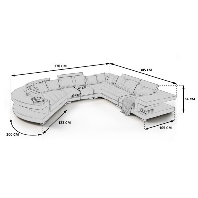 Żywy krajobraz Modern Siedziba Podkładka Living Room Podkładka Narożnik Couch USB + Light