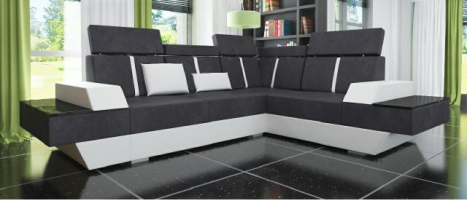 Design Narożnikowa kanapa + USB Żywy krajobraz Sofa Narożnikowa kanapa Materiał Skóra Wykonane na miarę Nowy