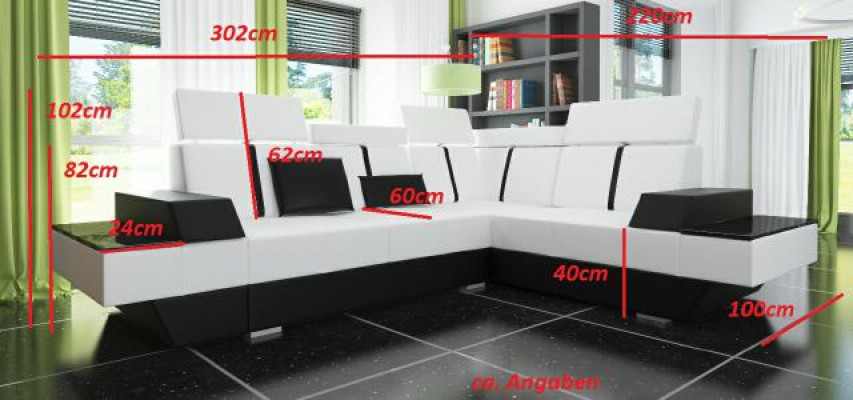Design Narożnikowa kanapa + USB Żywy krajobraz Sofa Narożnikowa kanapa Materiał Skóra Wykonane na miarę Nowy