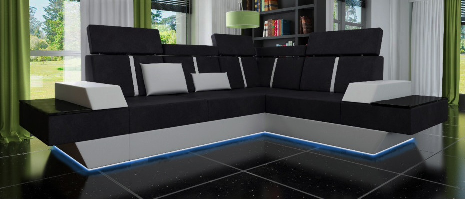 Design Żywy krajobraz Sofa Narożnikowa kanapa USB Materiał Włókienniczy Skóra Wykonane na miarę Narożnikowa kanapa