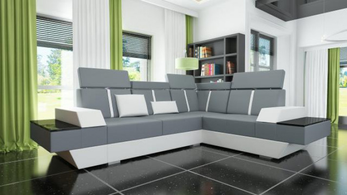 Design skórzana sofa USB Żywy krajobraz Podkładka sofa Narożnikowa kanapa narożnik Wykonane na wymiar