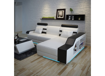 Skórzana sofa z USB Żywy krajobraz Narożnikowa kanapa Narożnik Ustaw Design Modern Sofa L6016E