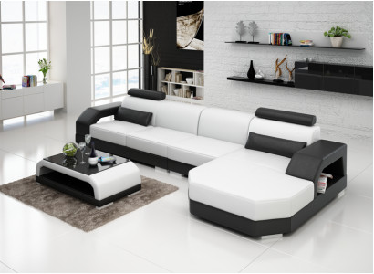 Sofa skórzana + USB Żywy krajobraz Narożnikowa kanapa Narożnik Ustaw Design Couch Sofa Nowość G8001C