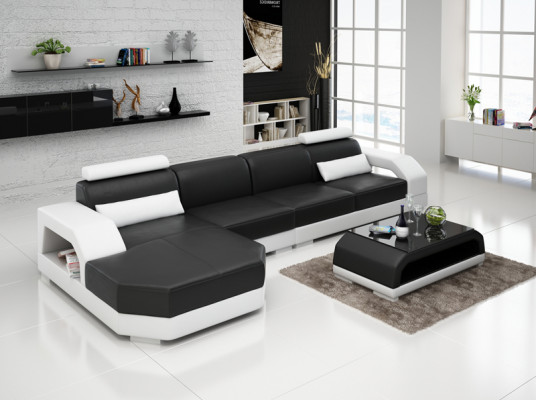 Sofa skórzana + USB Żywy krajobraz Narożnikowa kanapa Narożnik Ustaw Design Couch Sofa Nowość G8001C
