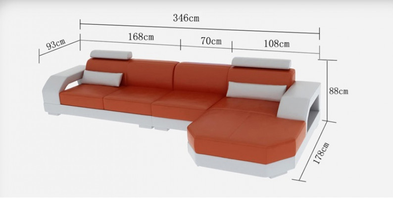 Sofa skórzana + USB Żywy krajobraz Narożnikowa kanapa Narożnik Ustaw Design Couch Sofa Nowość G8001C