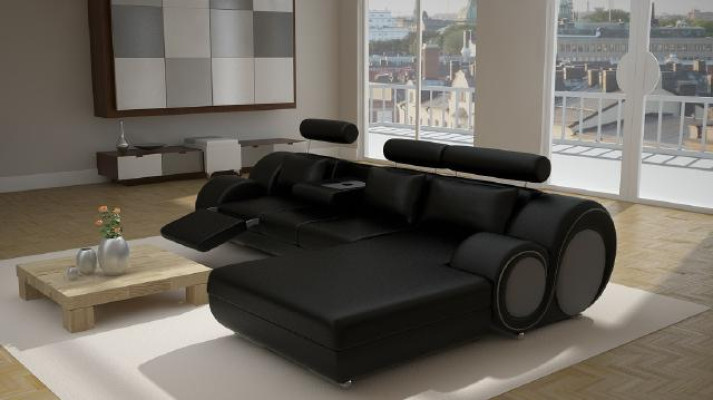 Projektant Ustawić Żywy krajobraz Narożnik Sofa USB Podkładka Skórzana Sofa Sofy Szara