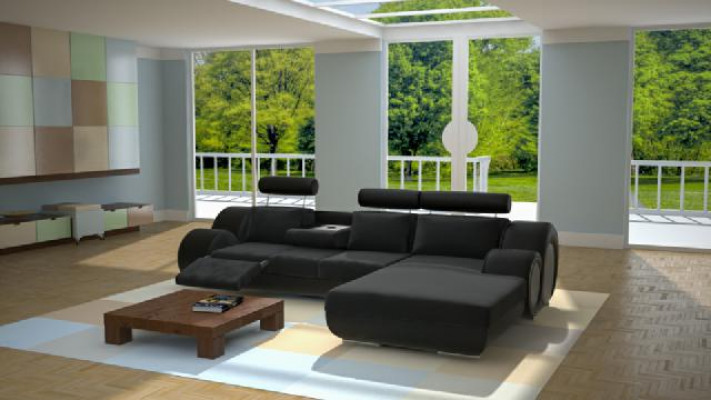 Designerska Sofa Kanapa Podkładka Sofa Skórzana +USB Nowy Ustaw Żywy krajobraz Narożnik