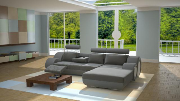 Designerska Sofa Kanapa Podkładka Sofa Skórzana +USB Nowy Ustaw Żywy krajobraz Narożnik