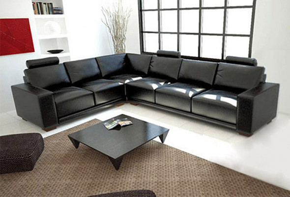 Skórzana sofa z USB Żywy krajobraz Narożnikowa kanapa Narożnik Ustaw Design Modern Sofa A1121B