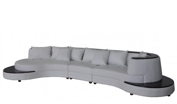 Luxury Living Narożnik Skóra Ustawić Podkładkę XXL Duża Sofa z USB UForm Narożnik Krajobraz