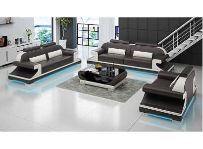 Skórzana sofa Kanapa Żywy krajobraz 3+2+1 miejsce do siedzenia Ustawić Sofa Zestaw sofowy