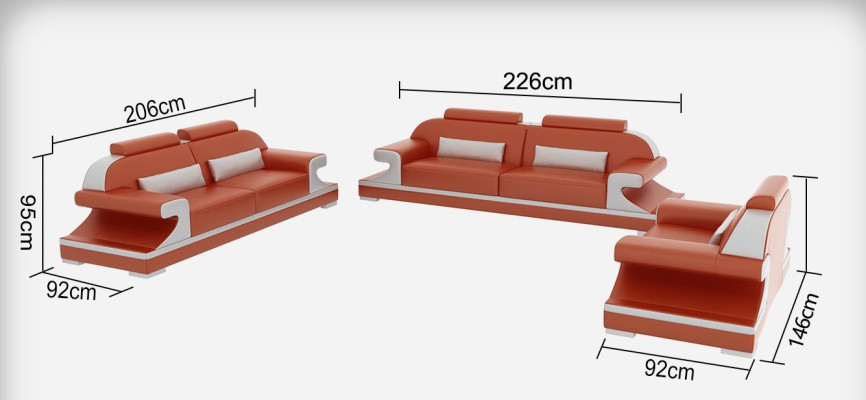 Skórzana sofa Kanapa Żywy krajobraz 3+2+1 miejsce do siedzenia Ustawić Sofa Zestaw sofowy