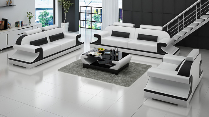 Skórzana sofa Kanapa Żywy krajobraz 3+2+1 miejsce do siedzenia Ustawić Sofa Zestaw sofowy
