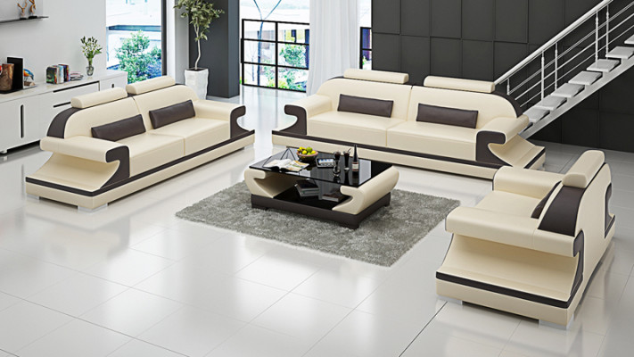 Skórzana sofa Kanapa Żywy krajobraz 3+2+1 miejsce do siedzenia Ustawić Sofa Zestaw sofowy