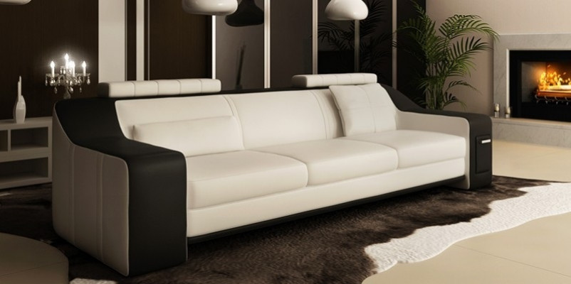 Siedziba Ustawić Sofa Skóra Podkładka 3+2+1 Design Couch Nowoczesne Obcios Sofy USB