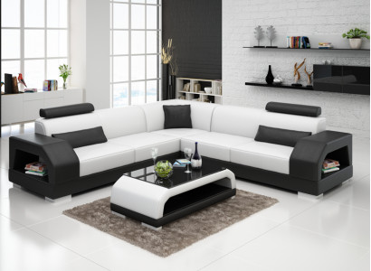 Skórzana sofa z USB Żywy krajobraz Narożnikowa kanapa Narożnik Ustaw Design Modern Sofa G8001B