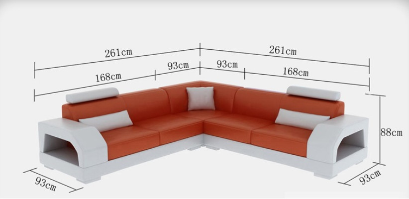 Skórzana sofa z USB Żywy krajobraz Narożnikowa kanapa Narożnik Ustaw Design Modern Sofa G8001B