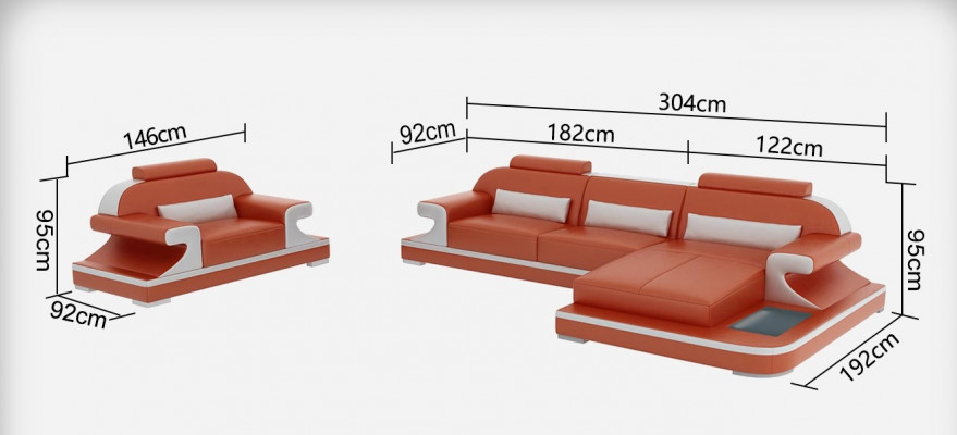 Sofa skórzana Kanapa Żywy krajobraz Narożnikowa kanapa + Fotel Nowy Ustaw Design Sofa G8021E