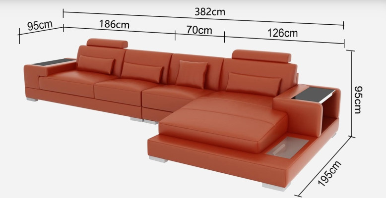 Skórzana sofa kanapa Żywy krajobraz Narożnikowa kanapa Narożnik Modern Sofa Design Ustawić