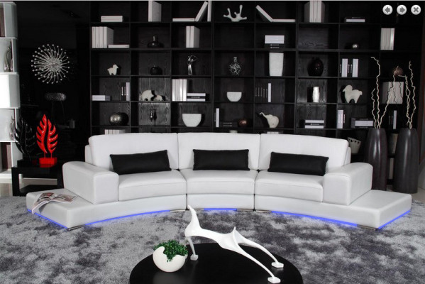 Skórzana sofa kanapa Żywy krajobraz Narożnik kanapa Narożnik Ustaw Design Modern Sofa A1130