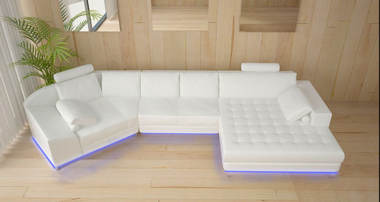 Skórzana sofa kanapa Żywy krajobraz Narożnikowa kanapa Narożnik Ustaw Design Modern Sofa A1116