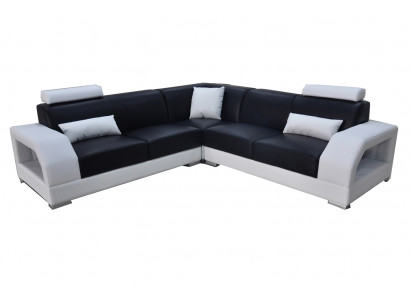 XXL Narożnikowa kanapa + USB,Skóra Żywy krajobraz Ustawić Design Nowoczesna Sofa w kształcie litery L G8001B