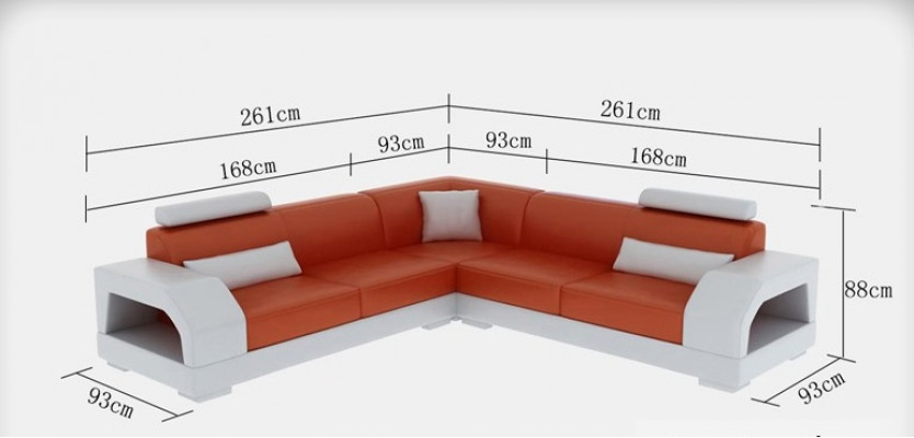 XXL Narożnikowa kanapa + USB,Skóra Żywy krajobraz Ustawić Design Nowoczesna Sofa w kształcie litery L G8001B