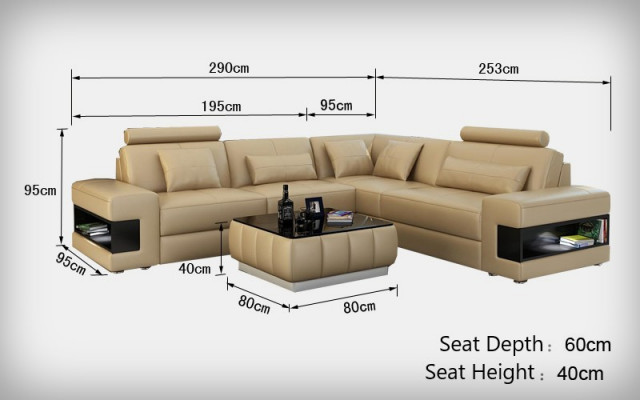 Skórzana sofa z USB Żywy krajobraz Narożnikowa kanapa Narożnik Ustaw Design Nowoczesna Sofa L6014B