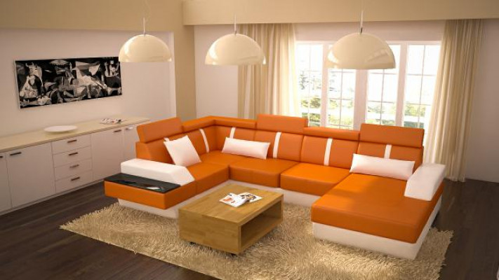 Projektant Żywy krajobrazu Narożnik Sofa Podkładka Ustawić Skórzana Sofa Sofy Nowość