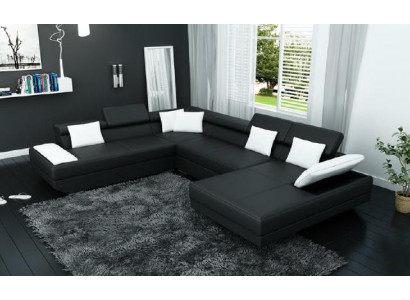 Skórzana sofa sofa kanapa Podkładka Narożnik Ustawić Żywy krajobraz XXL Duża Narożnikowa kanapa 2719D