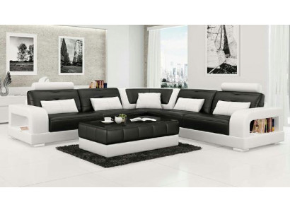 SOFA SKÓRZANA SOFA z USB, Narożnikowa kanapa „H2209” Zestaw sofowy DESIGNER COUCH wykonany na miarę